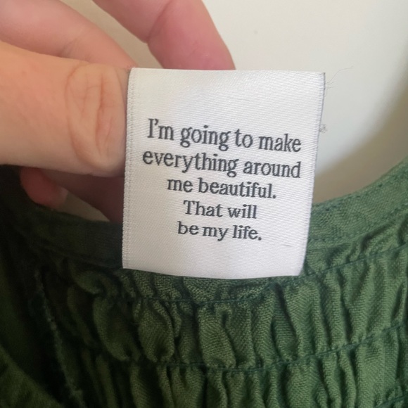 Son de Flor Dark green linen dress - Picture 4 of 7